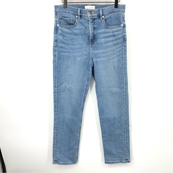LOFT Ann Taylor Women Size 6 28 Jeans Light Wash Slim Straight Pants Stretch - Picture 1 of 7